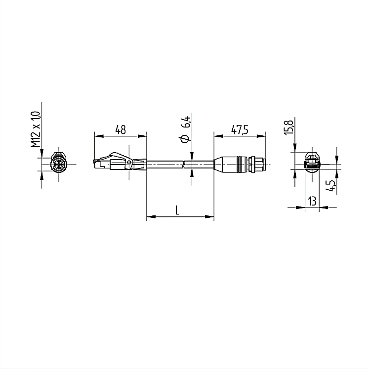 Cavo M12 X Codice A RJ45 - Estensione Gigabit Cat6 Industriale 20m - Foto 3