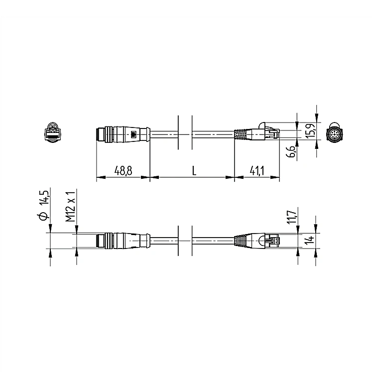 Cavo Di Collegamento Speciale M12 × 1; 4-pin, Codificato D - RJ45; 4-pin ZAV51R202 - Foto 6