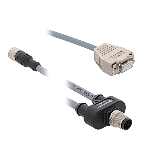 M12 Threaded Interface Interface Cable M12 × 1, 12-pin; SUB D, 9-pin; Y-Distributor ZDCG003 ...